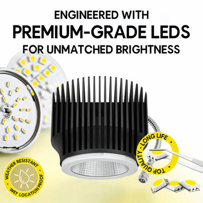 P-7320 6 Inch Led Light Engine Black, 40-82W, 3800-7200 Lumens, 5CCT Recessed Light