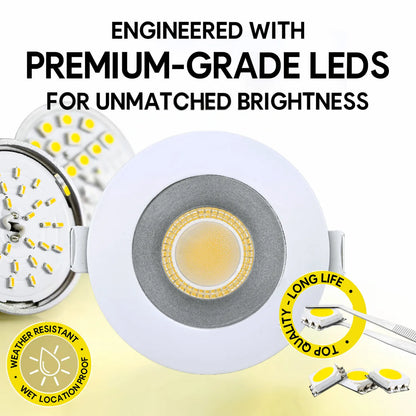 P-7289 3 Inch Round Haze Finish HO, 24W, 2100 Lumens, Non-IC, 5CCT Recessed Light