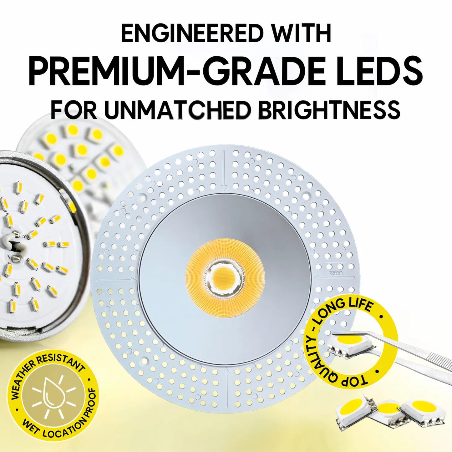 P-7321 6 Inch Trimless Round White, 40-82W, 3800-7200 Lumens, 5CCT Recessed Light