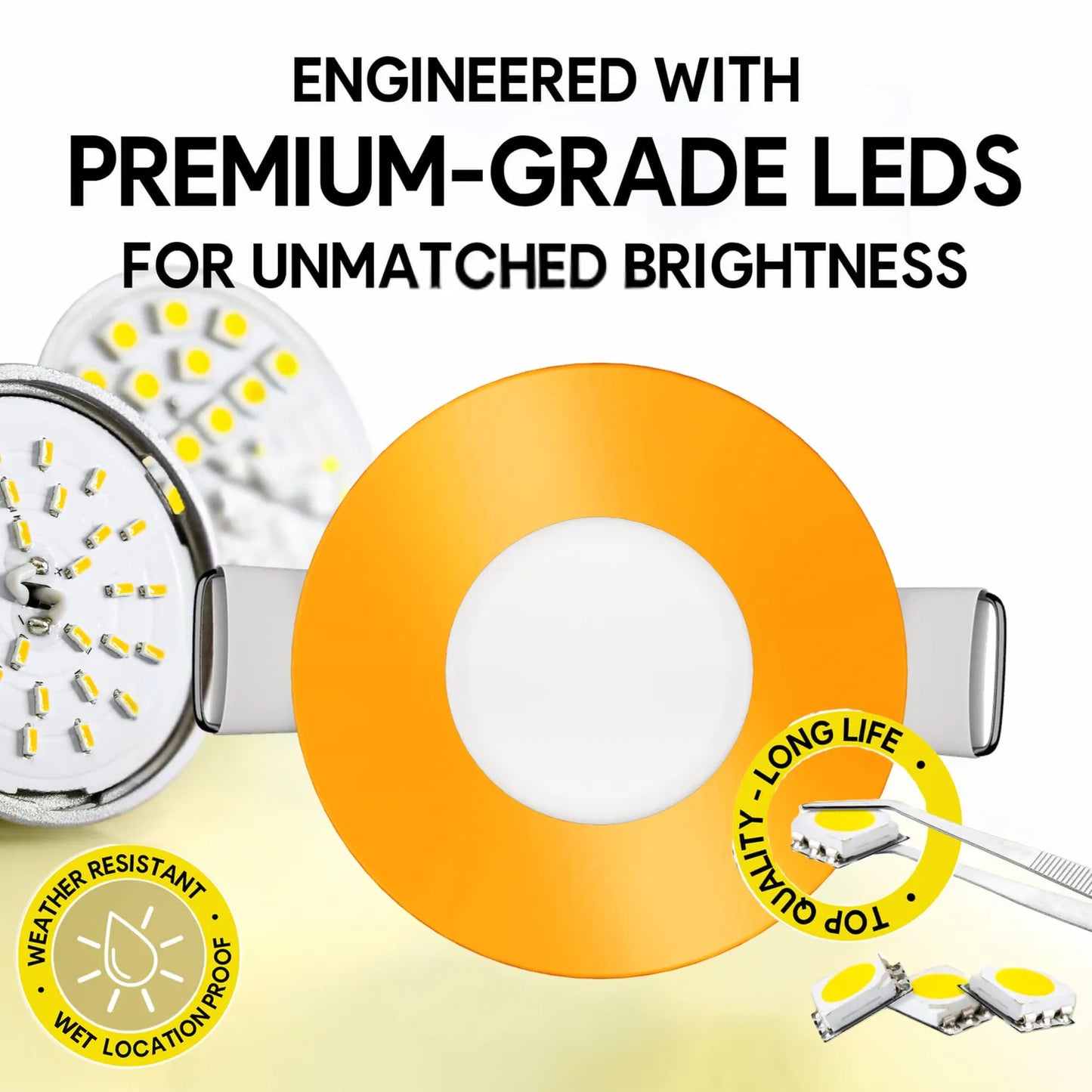P-7291 2 Inch Round Orange Finish, 5W, 300 Lumens, 5CCT Slim Light