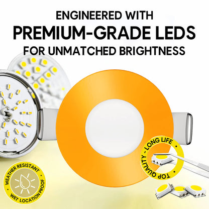 P-7291 2 Inch Round Orange Finish, 5W, 300 Lumens, 5CCT Slim Light