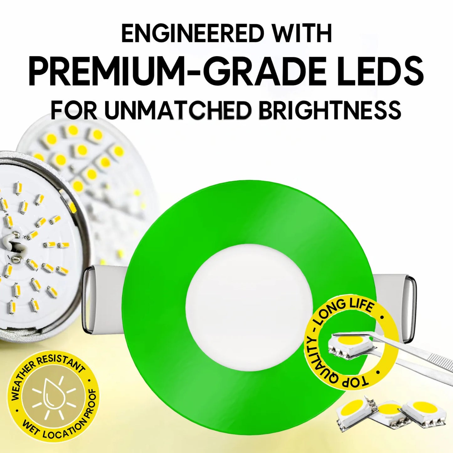 P-7293 2 Inch Round Green Finish, 5W, 300 Lumens, 5CCT Slim Light
