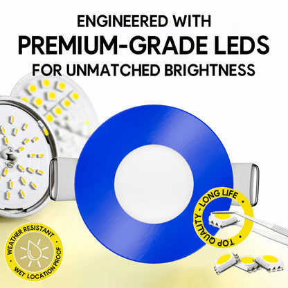 P-7294 2 Inch Round Blue Finish, 5W, 300 Lumens, 5CCT Slim Light