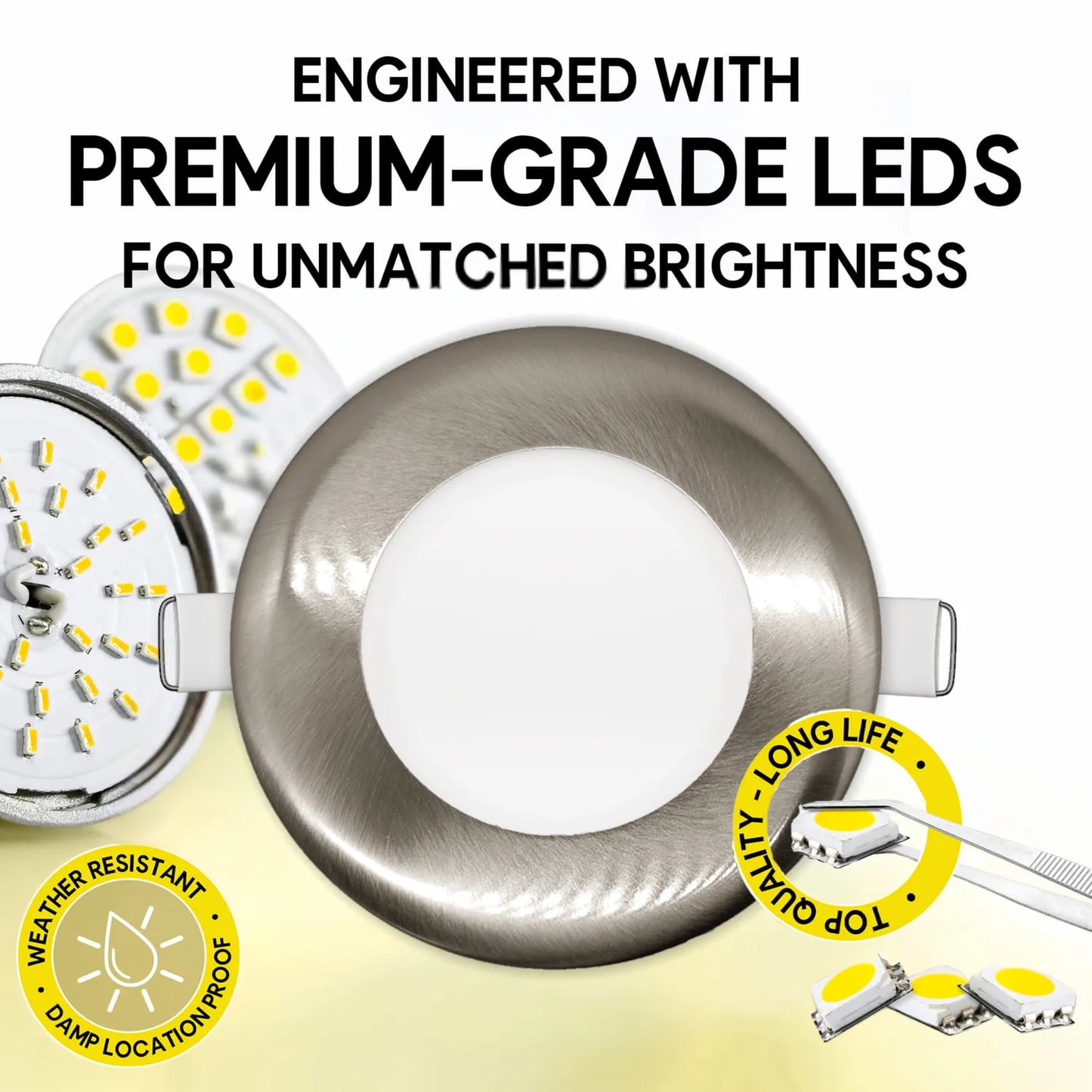 P-5150 4 Inch Round Brushed Nickel 12W 1000 Lumens 5CCT Slim Ultra-Thin light