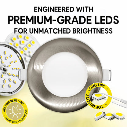 P-5150 4 Inch Round Brushed Nickel 12W 1000 Lumens 5CCT Slim Ultra-Thin light