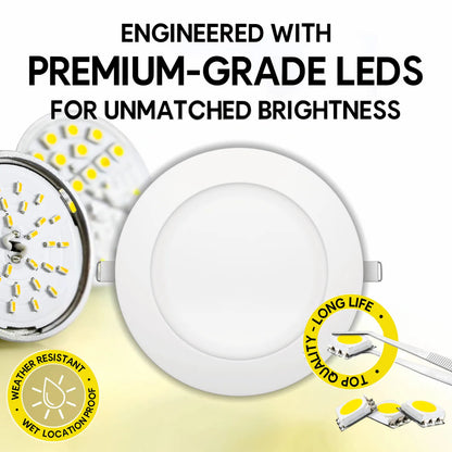 P-5142 6 Inch Round White 18W 1700 Lumens 5CCT Slim Ultra-Thin light
