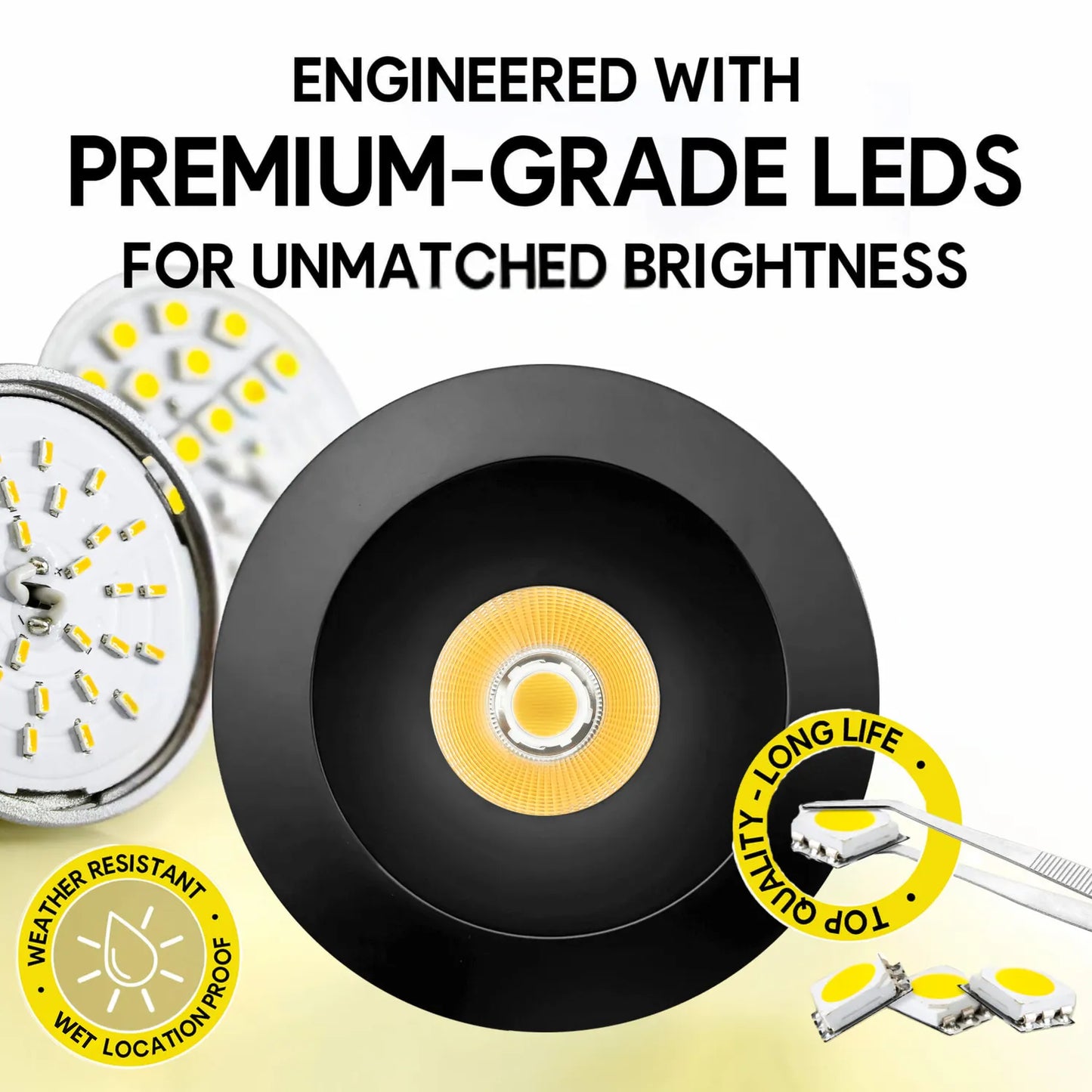 P-7326 6 Inch Round Black 40-82W, 3800-7200 Lumens, 5CCT Recessed Light
