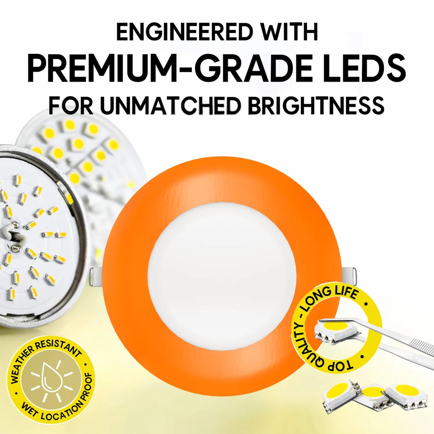 P-7309 5 Inch Round Orange Finish, 15W, 1350 Lumens, 5CCT Slim Light