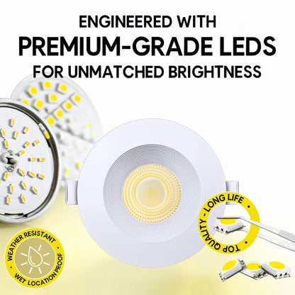 P-7175 3.5 Inch Baffle Round White 15-9W, 1400-900 Lumens 5CCT Recessed Light
