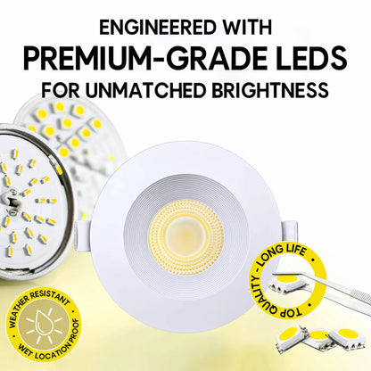P-7176 3.5 Inch Baffle Round White HO 18-30W, 1700-2700 Lumens 5CCT Recessed Light
