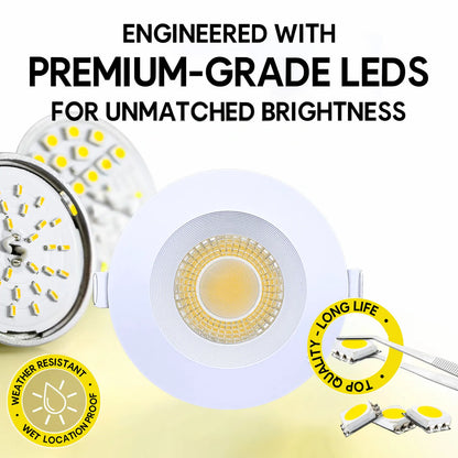 P-7177 4 Inch Baffle Round White 15-9W, 1550-950 Lumens 5CCT Recessed Light