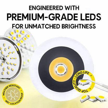 P-7332 6 Inch Round Two-Tone 40-82W, 3800-7200 Lumens, 5CCT Recessed Light