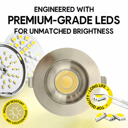 P-7180 3 Inch Round Brushed Nickel 9W, 850 Lumens 5CCT Gimbal Light