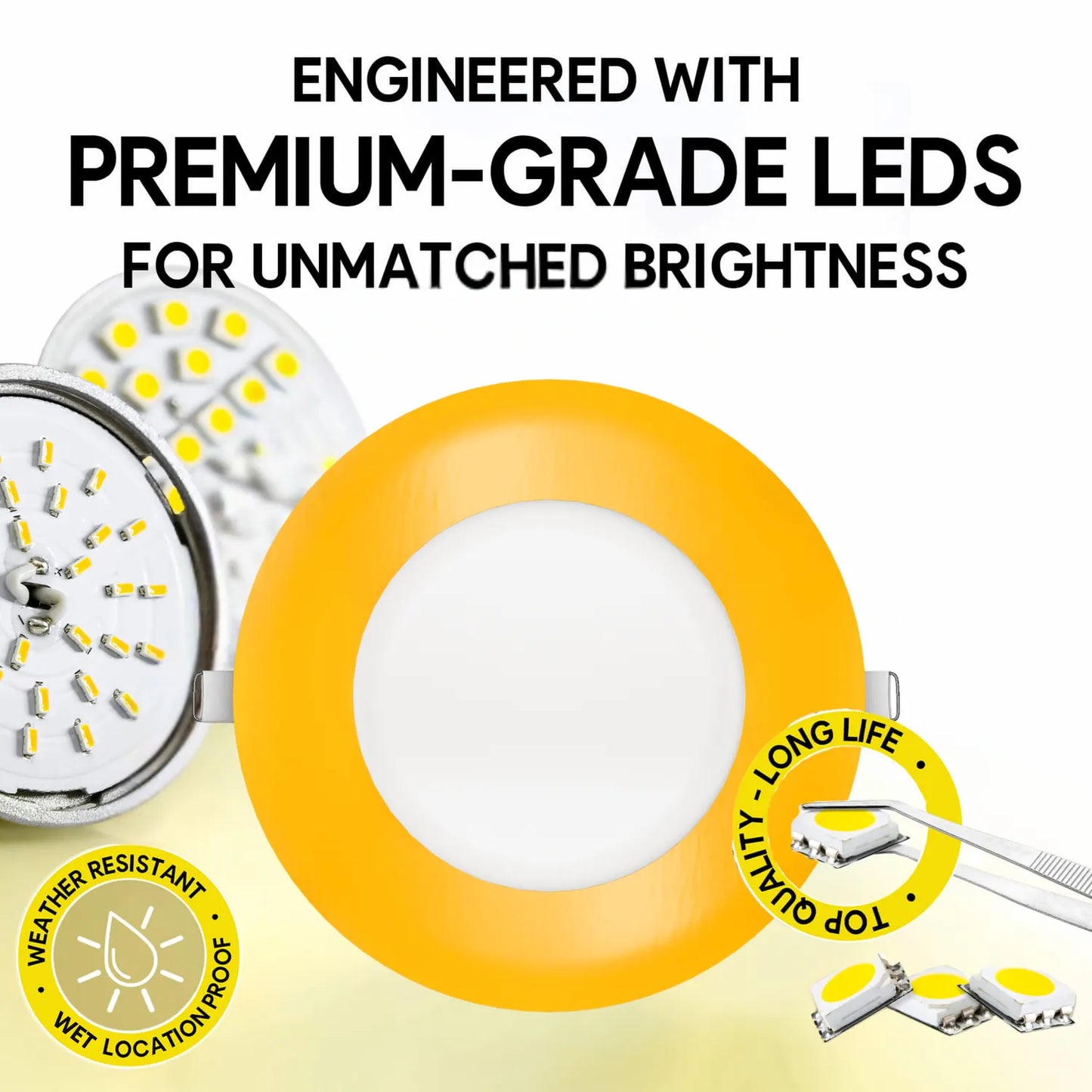 P-7310 5 Inch Round Yellow Finish, 15W, 1350 Lumens, 5CCT Slim Light