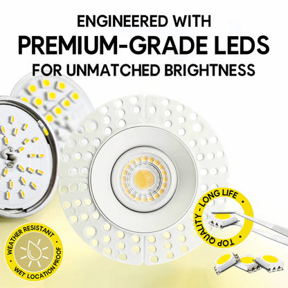 P-7340 2 Inch Trimless Round White 8W, 800 Lumens, 5CCT Gimbal Light