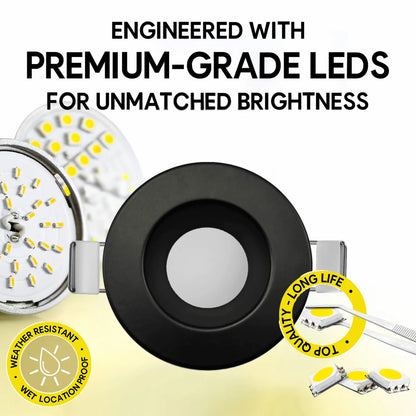 P-7191 2 Inch Round Black 8W, 500 Lumens, 5CCT Slim Light