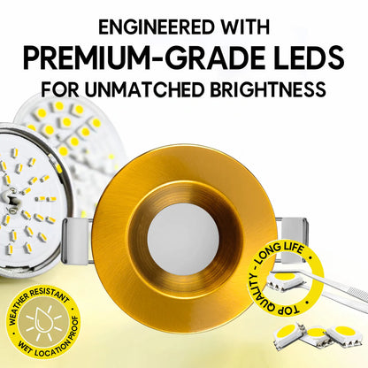 P-7194 2 Inch Round Brushed Brass 8W, 500 Lumens, 5CCT Slim Light
