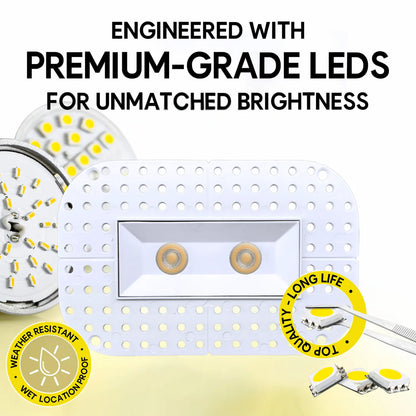 P-7348 1.5 Inch Trimless Ultra-Narrow 2 Head White 14W, 1200 Lumens, 5CCT Recessed Light