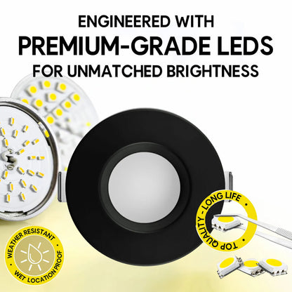 P-7201 3 Inch Round Black 10W, 700 Lumens, 5CCT Slim Light