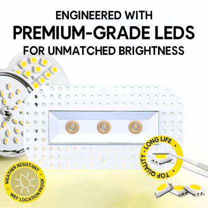 P-7349 1.5 Inch Trimless Ultra-Narrow 3 Head White 21W, 1800 Lumens, 5CCT Recessed Light