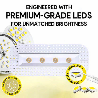 P-7350 1.5 Inch Trimless Ultra-Narrow 4 Head White 28W, 2400 Lumens, 5CCT Recessed Light