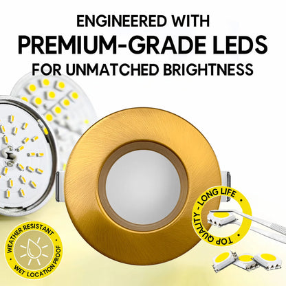 P-7204 3 Inch Round Brushed Brass 10W, 700 Lumens, 5CCT Slim Light