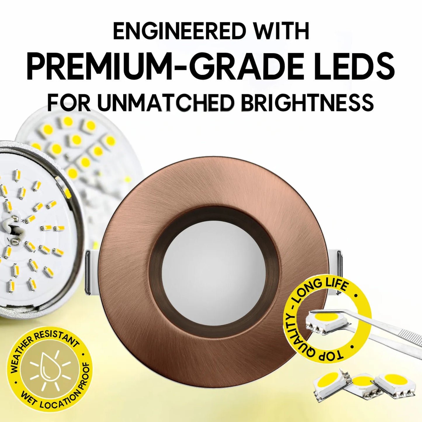 P-7205 3 Inch Round Brushed Copper 10W, 700 Lumens, 5CCT Slim Light