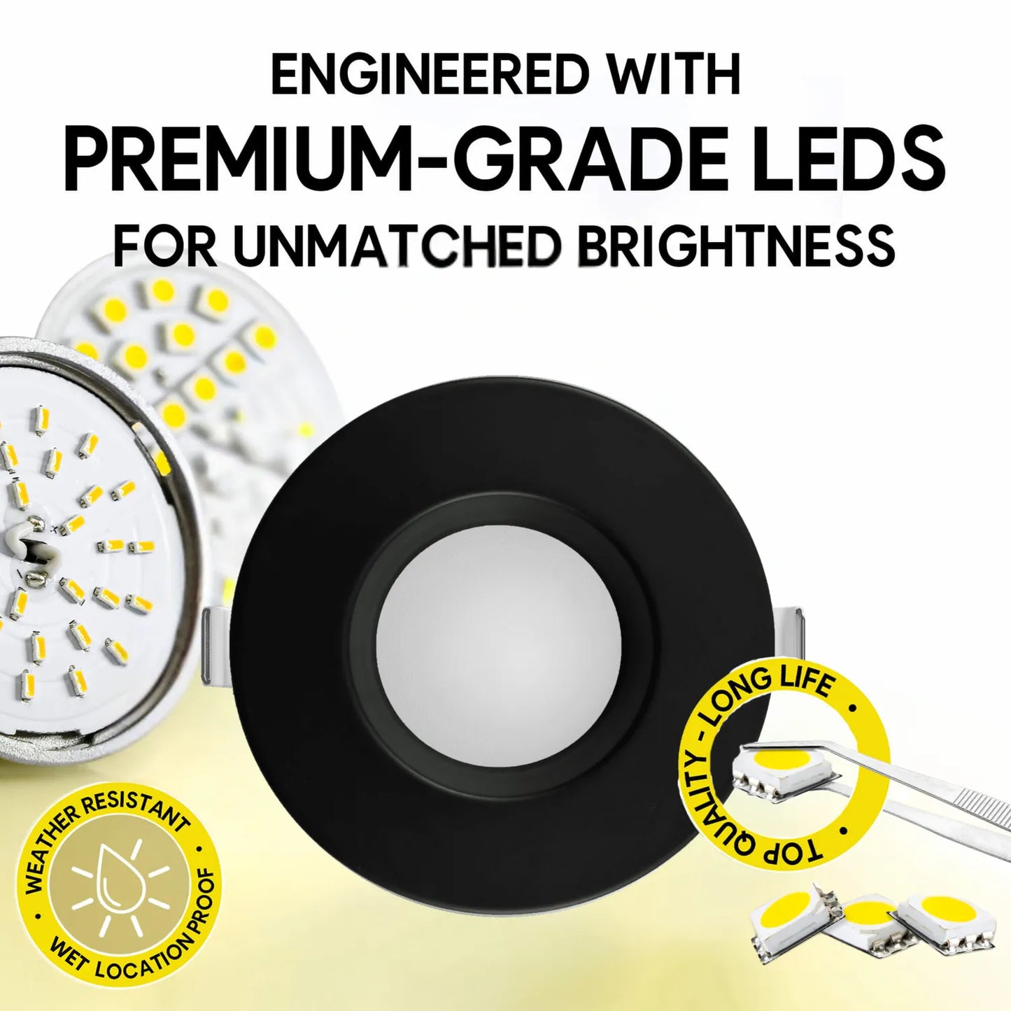 P-7206 4 Inch Round Black 15W, 1400 Lumens, 5CCT Slim Light
