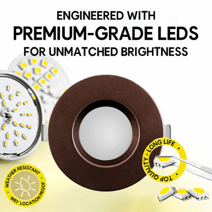 P-7207 4 Inch Round Bronze 15W, 1400 Lumens, 5CCT Slim Light