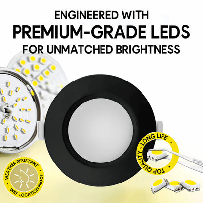 P-7211 5 Inch Round Black 23W, 1800 Lumens, 5CCT Slim Light
