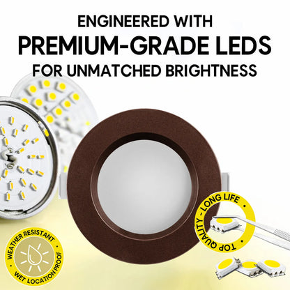 P-7212 5 Inch Round Bronze 23W, 1800 Lumens, 5CCT Slim Light