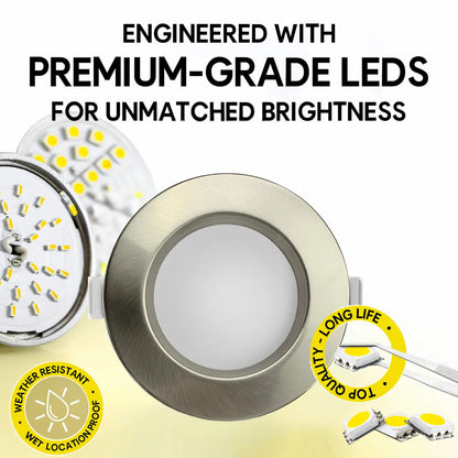 P-7213 5 Inch Round Brushed Nickel 23W, 1800 Lumens, 5CCT Slim Light