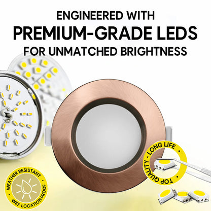P-7215 5 Inch Round Brushed Copper 23W, 1800 Lumens, 5CCT Slim Light
