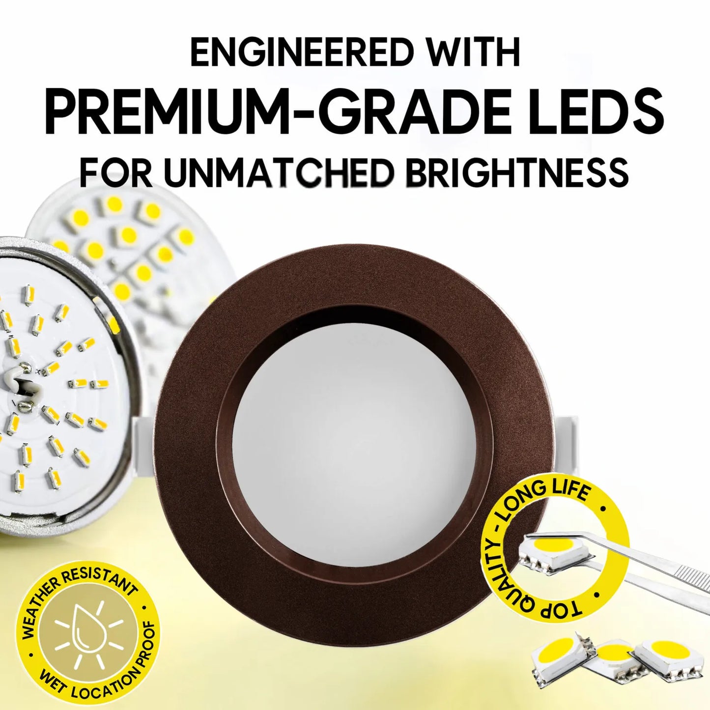 P-7217 6 Inch Round Bronze 10/18/28W, 950/1750/2700 Lumens, 5CCT Slim Light