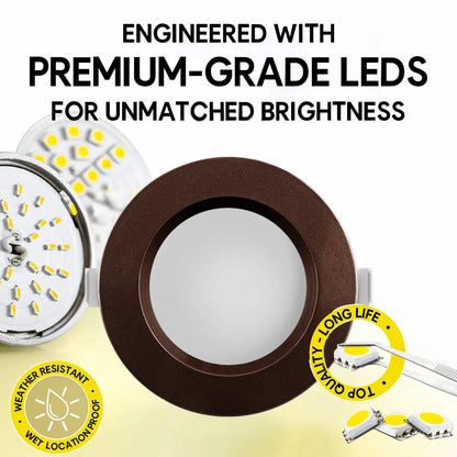 P-7217 6 Inch Round Bronze 10/18/28W, 950/1750/2700 Lumens, 5CCT Slim Light