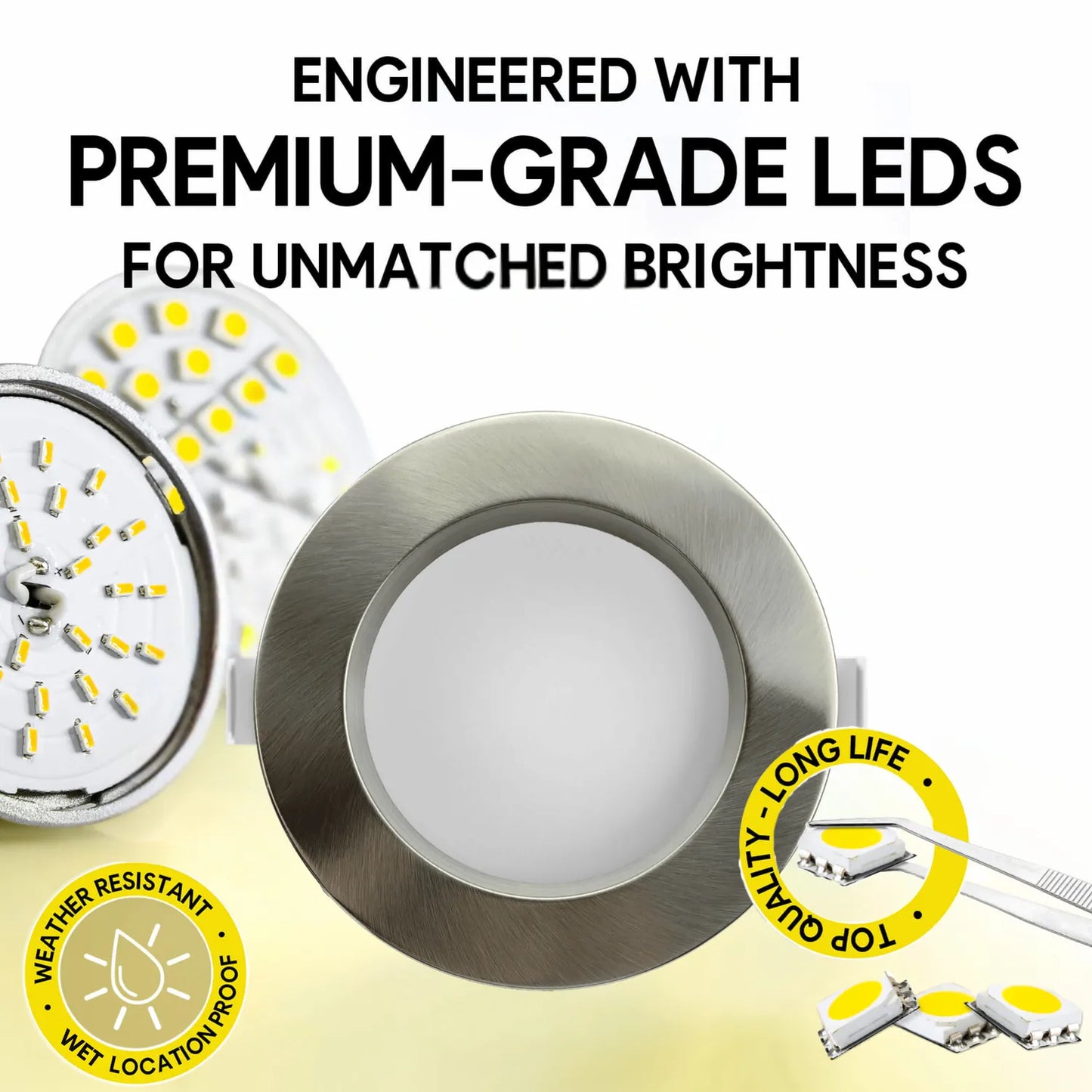 P-7218 6 Inch Round Brushed Nickel 10/18/28W, 950/1750/2700 Lumens, 5CCT Slim Light