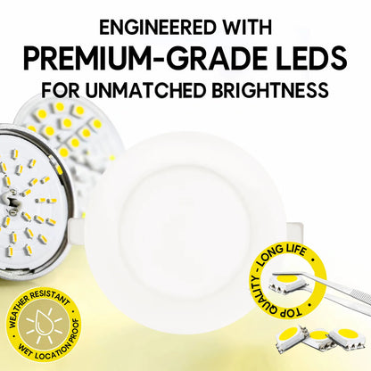 P-7226 4 Inch Economical Round White 10W, 750 Lumens, 5CCT Slim Ultra-Thin Light