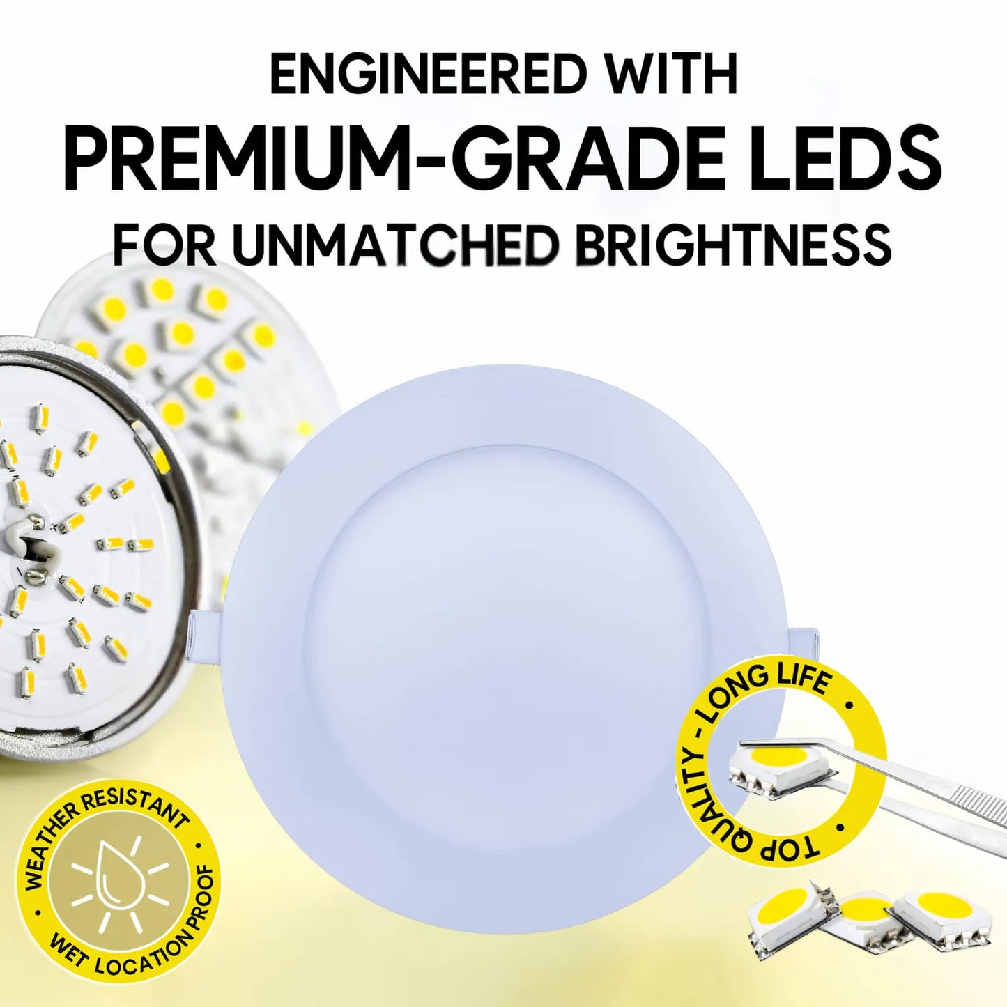 P-7227 6 Inch Economical Round White 16W, 1300 Lumens, 5CCT Slim Ultra-Thin Light