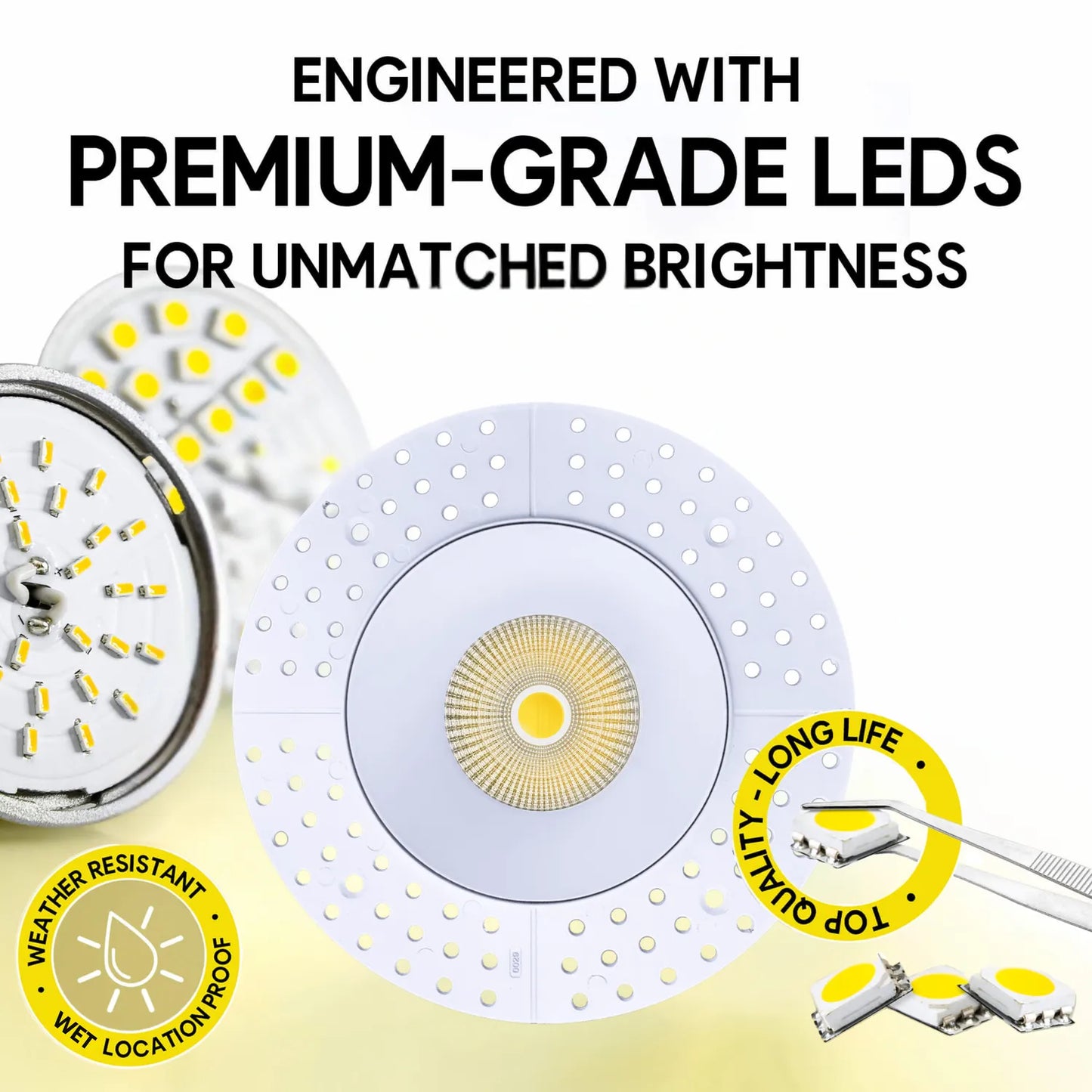 P-7229 5 Inch Trimless Round White 23-50W, 2200-5000 Lumens, 5CCT Recessed Light