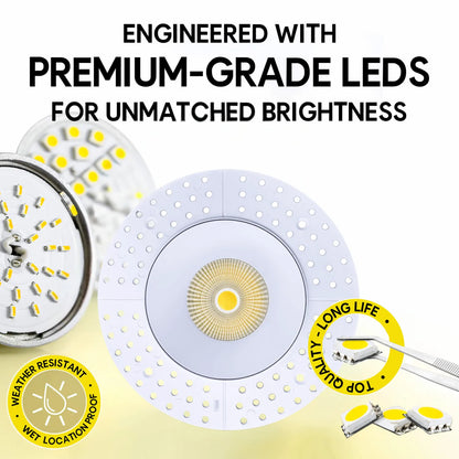 P-7229 5 Inch Trimless Round White 23-50W, 2200-5000 Lumens, 5CCT Recessed Light