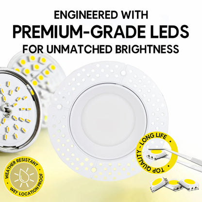 P-5989 3 Inch Trimless Round White 10W 750 Lumens 5CCT Slim Light