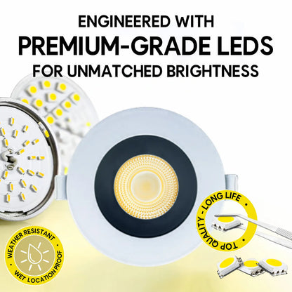 P-7161 3.5 Inch Round Two-Tone HO 18-30W, 1700-2700 Lumens 5CCT Recessed Light