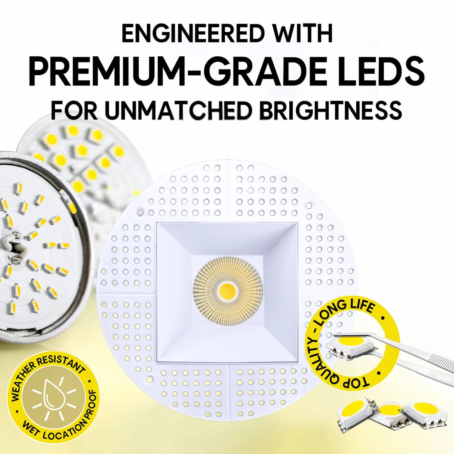 P-7235 5 Inch Trimless Square White 23-50W, 2200-5000 Lumens, 5CCT Recessed Light
