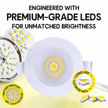 P-7240 5 Inch Round White 23-50W, 2200-5000 Lumens, 5CCT Recessed Light