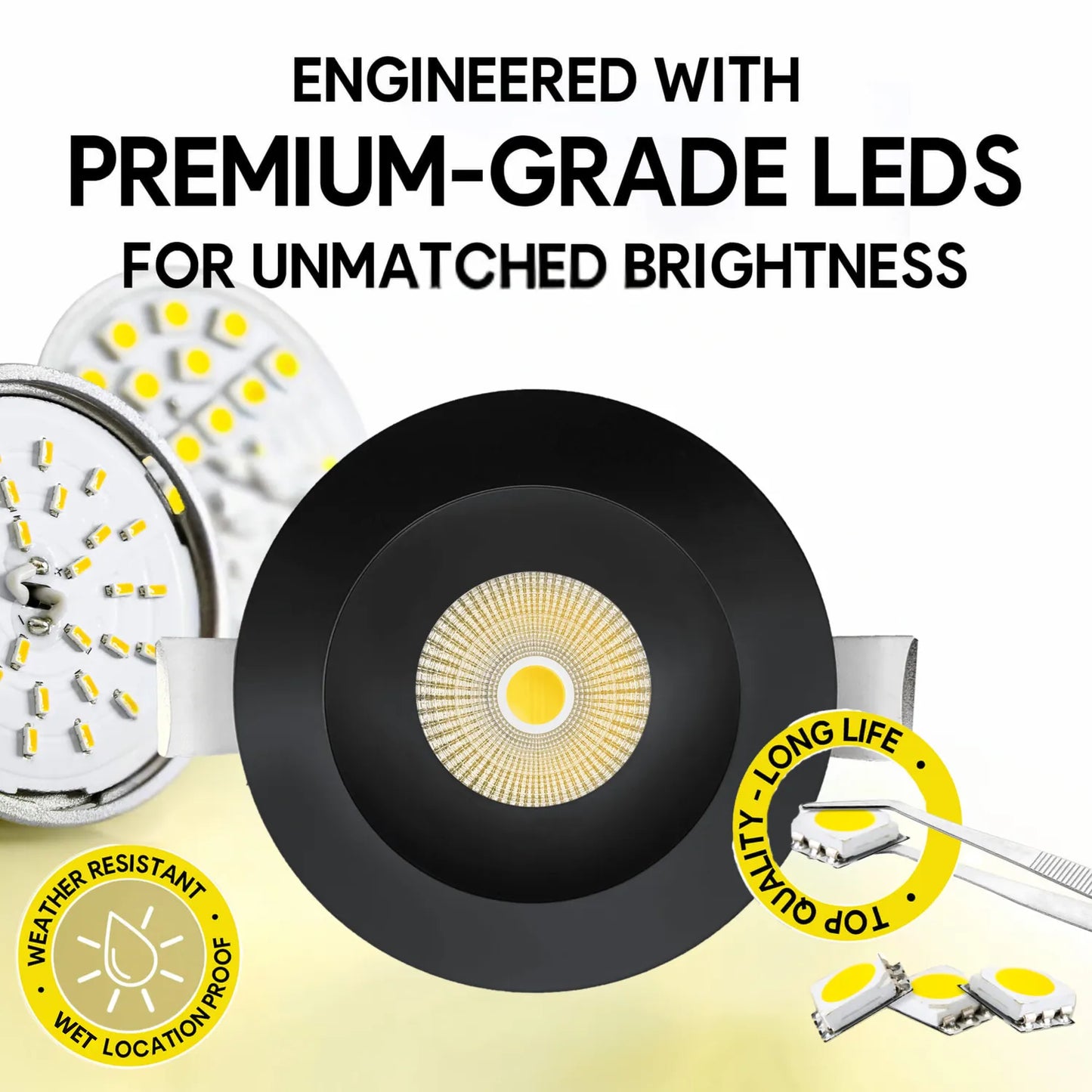 P-7241 5 Inch Round Black 23-50W, 2200-5000 Lumens, 5CCT Recessed Light