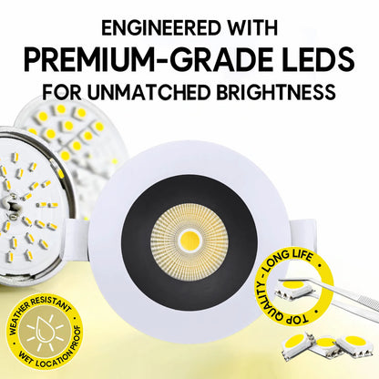 P-7242 5 Inch Round Two-Tone 23-50W, 2200-5000 Lumens, 5CCT Recessed Light