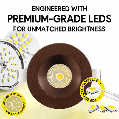 P-7243 5 Inch Round Bronze 23-50W, 2200-5000 Lumens, 5CCT Recessed Light