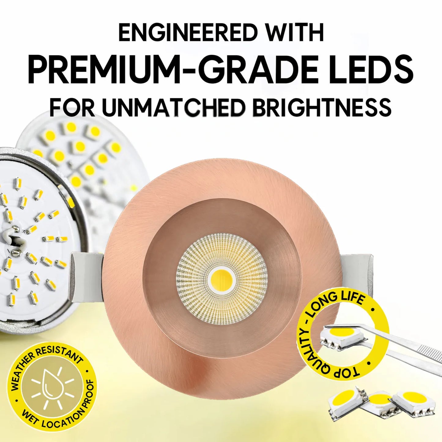 P-7246 5 Inch Round Brushed Copper 23-50W, 2200-5000 Lumens, 5CCT Recessed Light