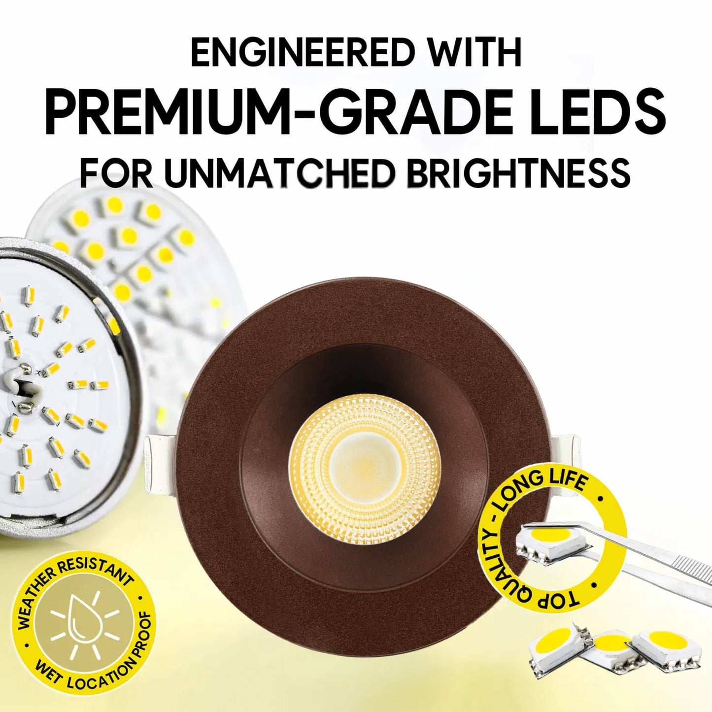 P-7163 3.5 Inch Round Bronze HO 18-30W, 1700-2700 Lumens 5CCT Recessed Light