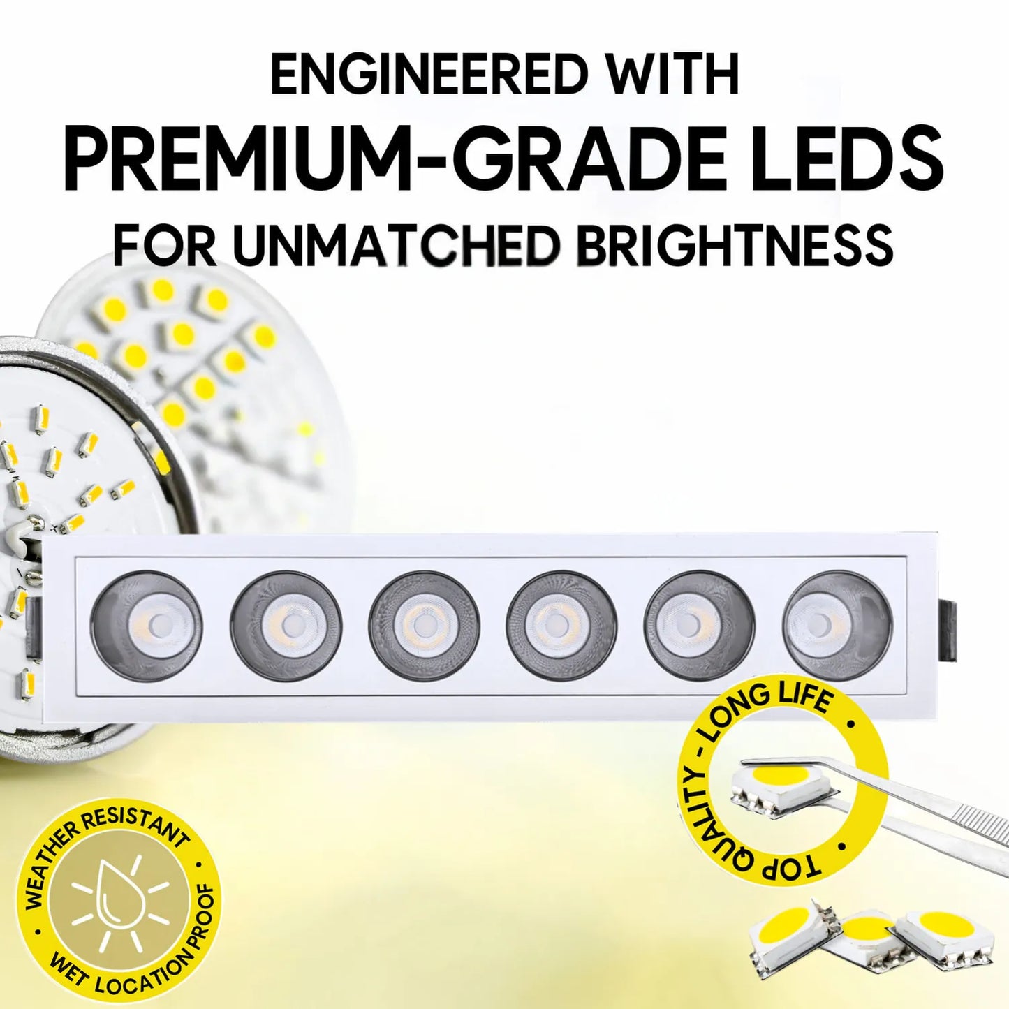 P-7260 2 Inch 6 Head White Finish, 18W, 1200 Lumens, 5CCT Recessed Light